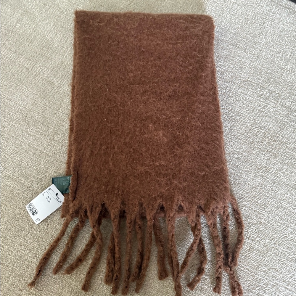 H&M Brown Fringed Scarf